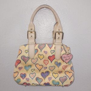 Vtg Dooney & Bourke Heart Handbag Mini Satchel Tote Bag Y2K